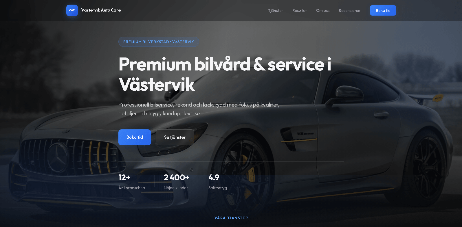 Västervik Auto Care – startsida för bilverkstad